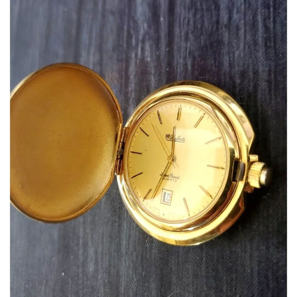 Vintage Dufonte Lucien Piccard Swiss Inspired Date Pocket Watch Everything Works